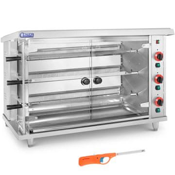 Royal Catering Rożen gazowy opiekacz do 15 kurczaków 3 szpikulce propan-butan 15 kW