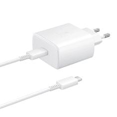Samsung Samsungov omrežni polnilnik EP-TA845EWE 45 W s kablom USB-C dolžine 1,8 m – bel