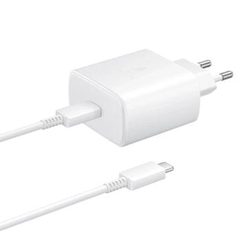 Samsung Samsungov omrežni polnilnik EP-TA845EWE 45 W s kablom USB-C dolžine 1,8 m – bel
