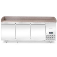 Arktic Stół chłodniczy do pizzy z granitowym blatem rantem 3-drzwiowy 375 l 400 W 201x80x88 cm