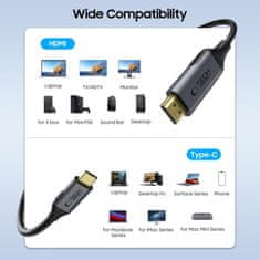 Tech-protect Kabel USB-C - HDMI UltraBoost 60Hz 180 cm - črn