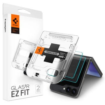 Spigen Kaljeno steklo za Samsung Galaxy Z Flip 6 Glas.tR EZ Fit – 2 kos