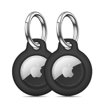 Tech-protect Črna torbica z obeskom za lokacijski sledilnik Apple AirTag – 2 kos