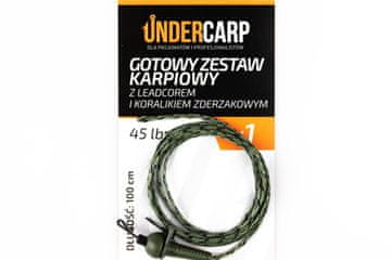 Leadcore rigs 45 lbs / 100 cm zelene barve