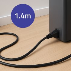 Qoltec IEC C5/SCHUKO napajalni kabel | deteljica | 3x0,75 mm² | 1,4 m