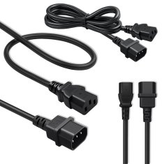 Podaljševalni kabel Qoltec IEC C13/C14 | 3x1,00 mm² | 3 m