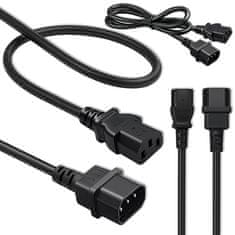 Podaljševalni kabel Qoltec IEC C13/C14 | 3x1,0 mm² | 1,8 m