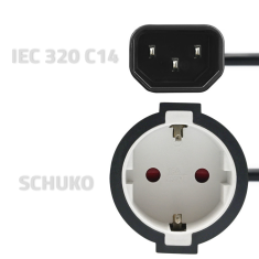 Qoltec adapter IEC 320 C14/SCHUKO | 0,15M