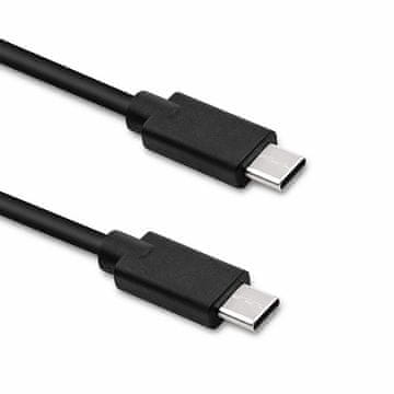 Qoltec USB 2.0 kabel tipa C moški | USB 2.0 tip C moški | 1,4 m | črne barve