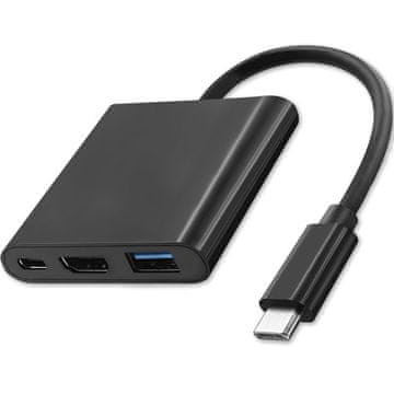 Qoltec Hub adapter USB-C 3.1 3v1 | USB 3.0 | HDMI 4K | USB-C 3.1 PD 100W