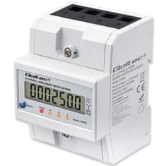 Qoltec Trifazni elektronski števec s ponastavitvijo | Števec energije za DIN letev | 400V | 100A | LCD | LED | 4P