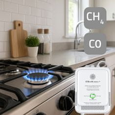 Senzor puščanja zemeljskega plina in ogljikovega monoksida (CO) s certifikatom Qoltec | Detektor CH4 CO | Alarm 85 dB | LED