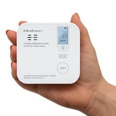 Brezžični senzor ogljikovega monoksida s certifikatom Qoltec z baterijo | Detektor CO | 10-letna življenjska doba senzorja | Alarm 85 dB | LED