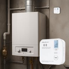 Brezžični senzor ogljikovega monoksida s certifikatom Qoltec z baterijo | Detektor CO | 10-letna življenjska doba senzorja | Alarm 85 dB | LED