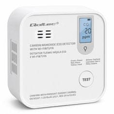 Brezžični senzor ogljikovega monoksida s certifikatom Qoltec z baterijo | Detektor CO | TUYA | Wi-Fi | 10-letna življenjska doba senzorja | Alarm 85 dB | LED