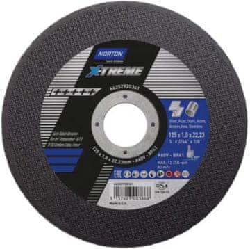 Norton X-TREME INOX rezalni disk iz nerjavečega jekla in kovine 125x1x22 mm
