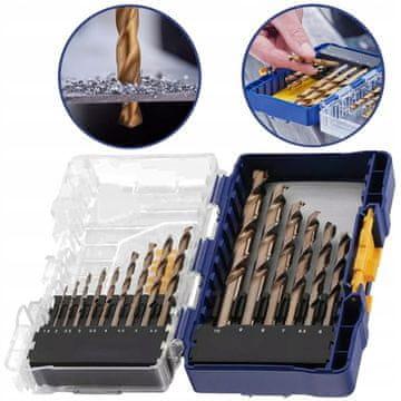 Irwin Komplet titanovih HSS kovinskih svedrov 1,5-10 mm 15 kosov.
