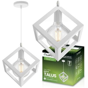 LUMILED Viseča stropna svetilka geometrijska kvadratna LED E27 TALUS bela