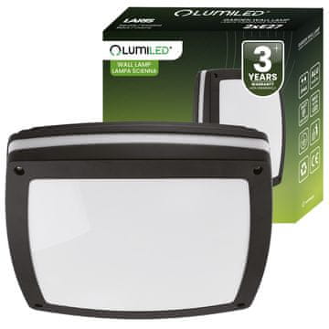 LUMILED Vrtna svetilka Stenska svetilka Fasadna stropna svetilka 2x E27 Kvadratna LARIS