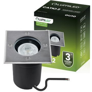 LUMILED Vgradna svetilka GU10 IP65 IK09 kvadratna CATIO 2