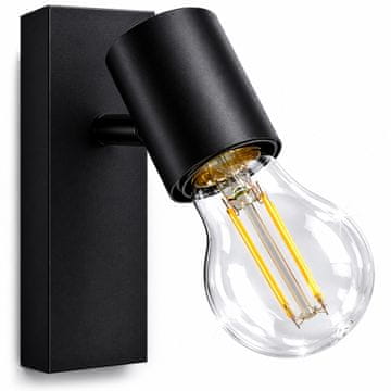 LUMILED Stenska svetilka LED reflektor stropna premična svetilka E27 GLASA črna