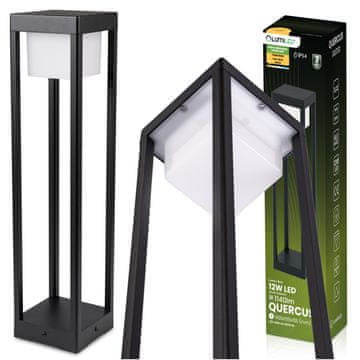 LUMILED Vrtna svetilka Zunanja stoječa LED 12W 3000K 60cm Črna QUERCUS