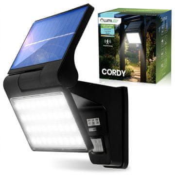 LUMILED Solarna LED fasadna svetilka 6500K IP44 senzor gibanja in mraka CORDY