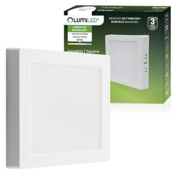 LUMILED Nadogradna LED stropna svetilka 12W kvadratna 4000K GLOW bela