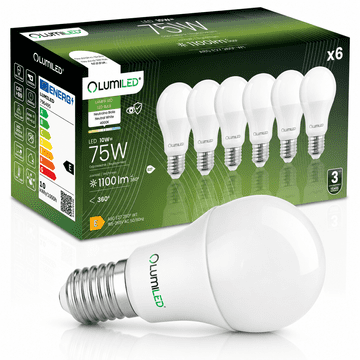 LUMILED 6x LED žarnica E27 A60 10W = 75W 1100lm 4000K nevtralna 260°
