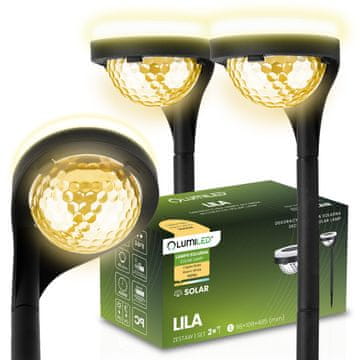 LUMILED 2x solarna vrtna svetilka LILA LED, vstavljiva, zunanja, dekorativna, 3000K