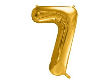 PartyDeco Folija balon številka "7" zlat 86 cm