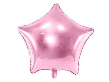 PartyDeco Folija balon STAR, svetlo roza, 48 cm