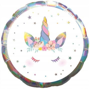 Amscan Holografski folijski balon s samorogom, 43 cm