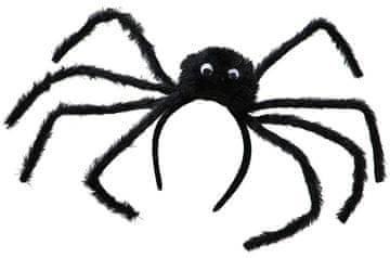 Fiestas Guirca Črn dlakav naglavni trak SPIDER z očmi