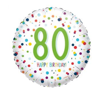 Amscan Folija balon za 80. rojstni dan s konfeti, 1 kos.