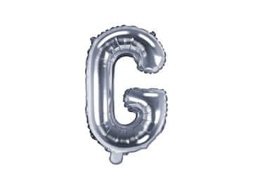 Folija balon Črka G 35 cm srebrn 1 kos.