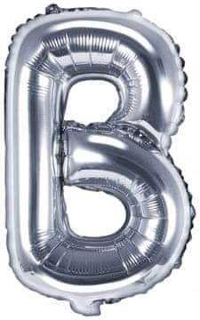 Folija balon s črko "B", 35 cm, srebrn