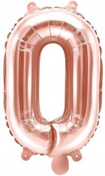 Folija balon Črka "O", 35 cm, rožnato zlato 1 kos.