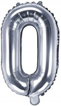 Folija balon Črka "O", 35 cm, srebrn, 1 kos.