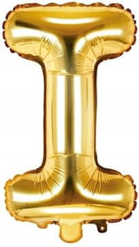 Folija balon Črka "I", 35 cm, zlat, 1 kos.