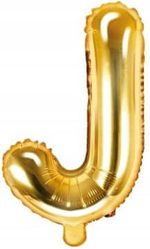 Folija balon s črko "J", 35 cm, zlat