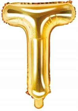 Folija balon črka "T", 35 cm, zlat