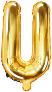 Folija balon črka "U", 35 cm, zlat