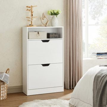 Songmics Omara za čevlje, 60x24x102 cm, bela