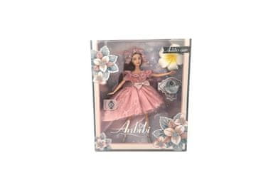 Alltoys Lutka v rožnati obleki z dodatki, 30 cm