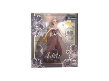 Alltoys Modna lutka 30 cm v elegantni temno vijolični plesni obleki