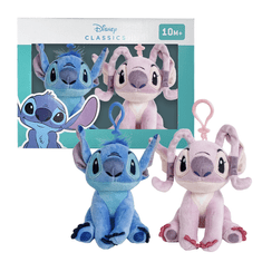Alltoys Komplet plišastih sponk Stitch in Angel za torbo, 2 kosa