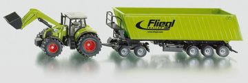 SIKU SIKU Farmer – Traktor s čelnim nakladalnikom in prikolico 1:50