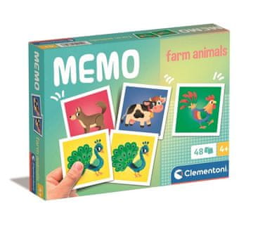 Clementoni Spominska igra Kmečke živali – 48 kartic, od 4 let