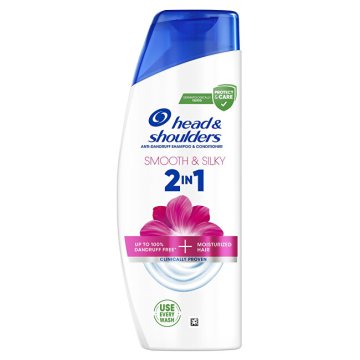 Gladilni šampon in balzam 2v1 Smooth & Silky (šampon in balzam proti prhljaju) 330 ml